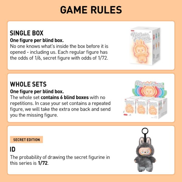 Version 1.0.0 POP MART The Monsters Big into Energy Series-Vinyl Plush Pendant Blind Box, Blind Box Figures, Random Design Action Figures Collectible Toys Home Decorations, Single Box