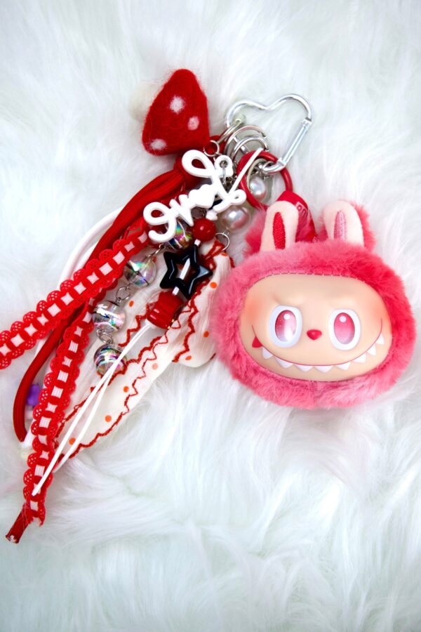 Vinyl plush pull cloth big head bag hanging + miu bag hanging key chain