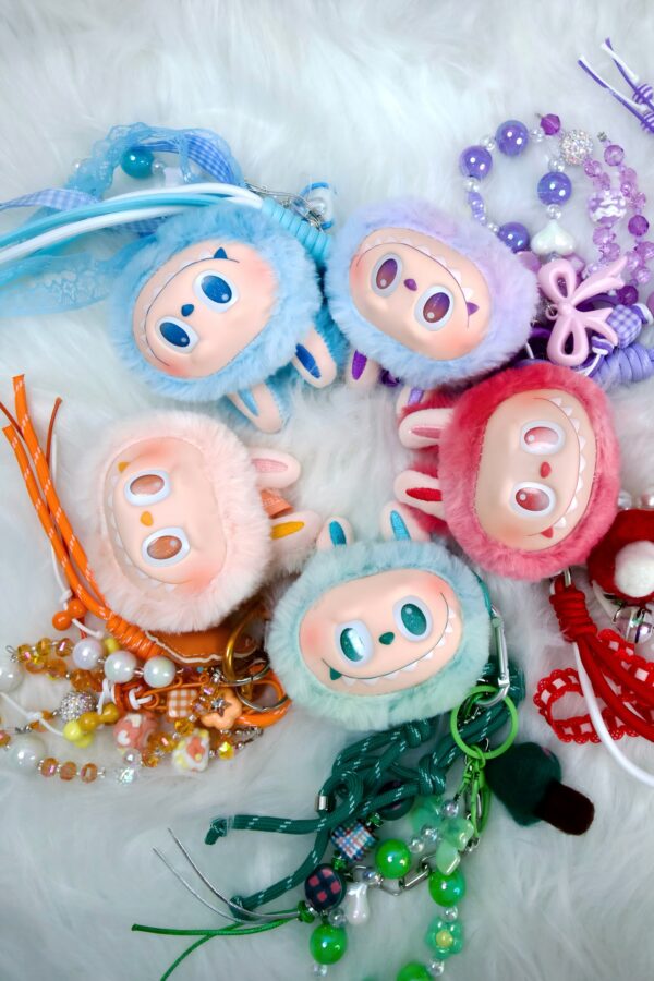 Vinyl plush pull cloth big head bag hanging + miu bag hanging key chain